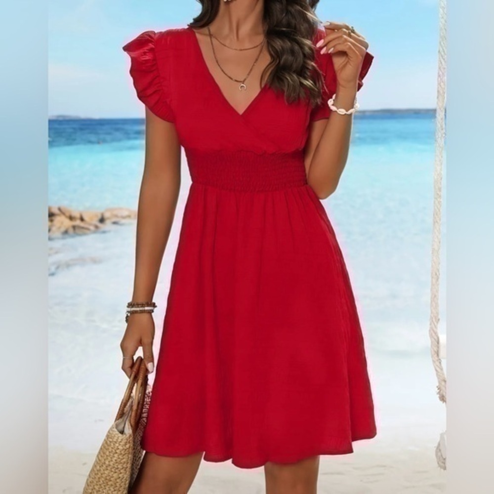 Women’s V-Neck Aline Swing Dress - Size L - NWT